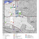 Map East Los Angeles highlighting public facilities